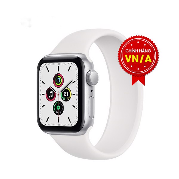 Apple Watch SE 40mm (4G) Viền Nhôm Bạc / Dây Cao Su Trắng - Chính Hãng VN/A